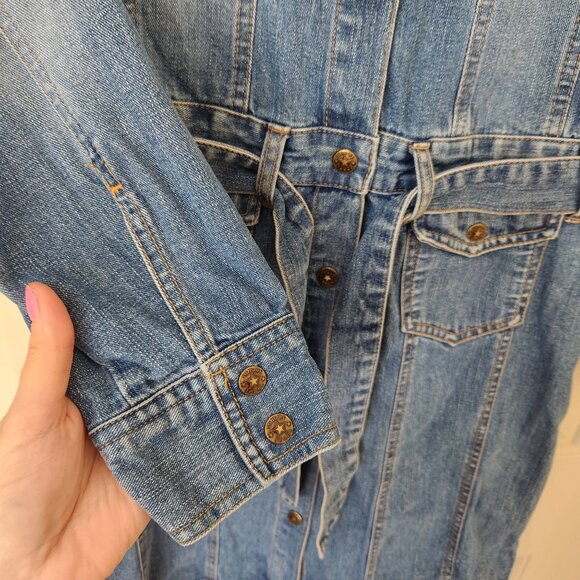 Tommy Jeans Hilfiger Denim Shirt Dress Retro 90's Y2K Business Casual Preppy - Picture 5 of 8